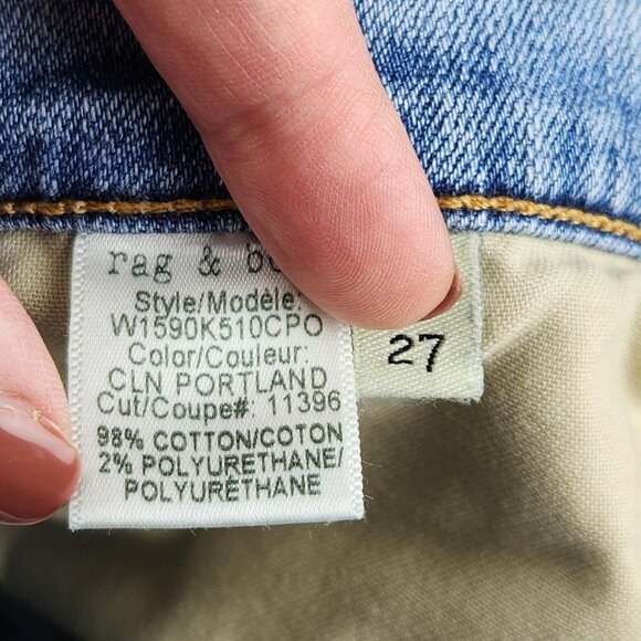 Rag & Bone Jeans Womens 27 Blue The Dre Light Wash Boyfriend Raw Hem Casual - Picture 12 of 14